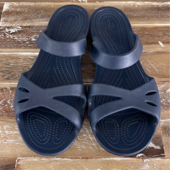 CROCS Navy Blue Women's Sandals - Picture 1 of 8